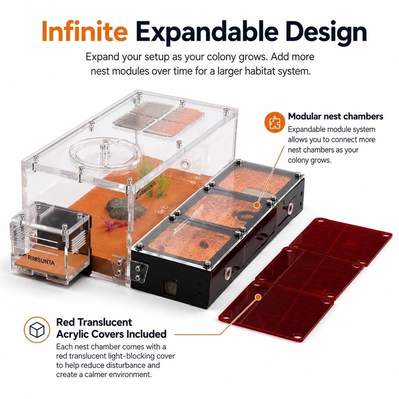 RIMSUNTA Terra Core Link - Expandable Ant Nest Formicarium with