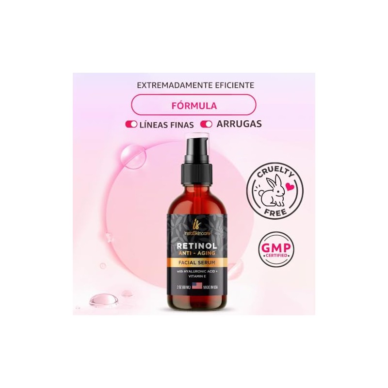 Retinol serum for skin (2oz) with Hyaluronic Acid + Vitamin