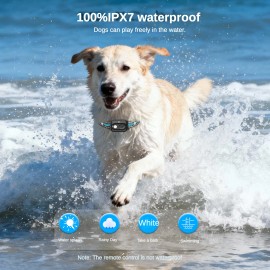 1 Drag 2 Remote Control Dog Trainer Pet Training Vibration Electric Shock Collar Outdoor Waterproof Bark Stop DeviceSize: Xl, Color: Silver, Item Type: Training Collars