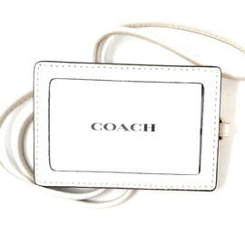 Coach ID Lanyard in Assorted Colors (Crossgrain Leather, Chalk)