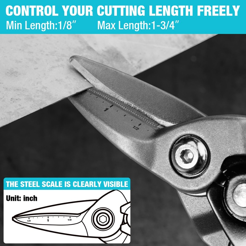 DURATECH 10 Inch Aviation Snips | Straight Cut Tin Snips