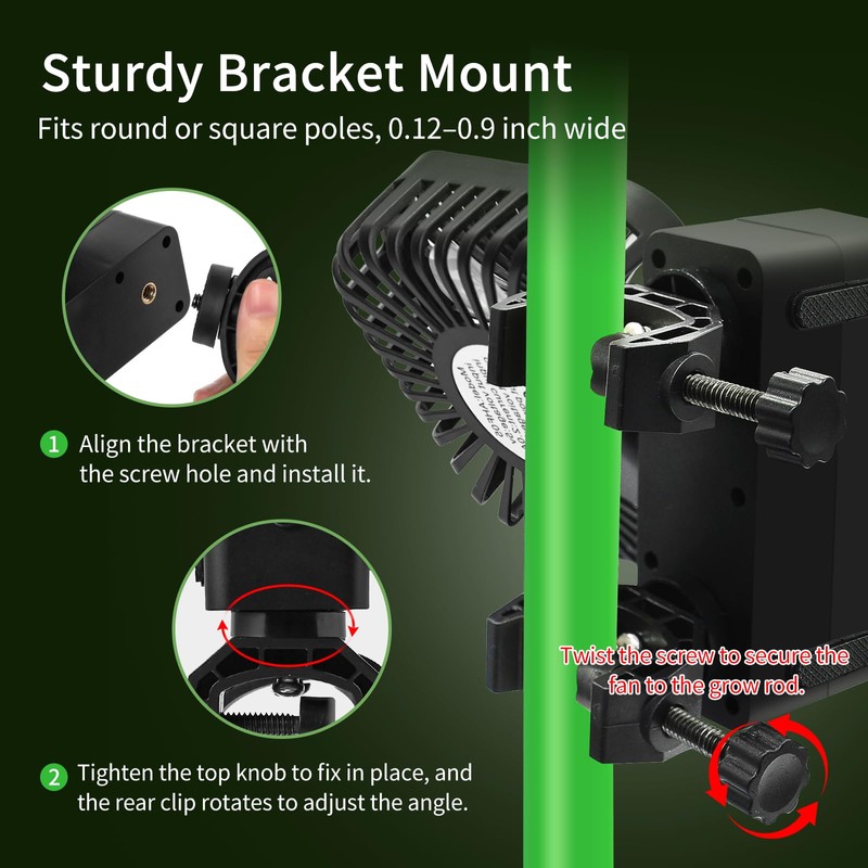 DAOTAILI Grow Tent Fan 6”, LCD Display with Sensor, Adjustable