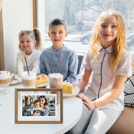 PINTURA Digital Picture Frame,10.1" WiFi Photo Frame 720p 1280 * 800 Screen Wood,64G/8G Cloud,Wall Mountable/Desk,Share Photos/Videos Instantly via Pintura App,Great Gift for Loved Ones