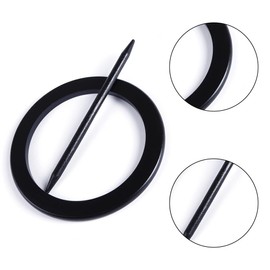 DONGKER Curtain Tiebacks, Pack of 2 Wooden Decorative Clips with Rod, Diameter 11 cm, Tieback Curtain Clip with Pin for Decorating and Gathering Fabrics and Curtains