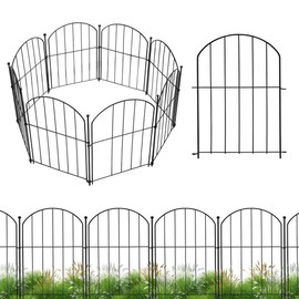 Garden Fence 10 Panels, 24 in(H) x 130 in(L) Arched Rustproof Metal Garden Fence Border Animal Barrier for Dog Flower Edging for Yard Patio Outdoor