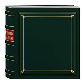 Pioneer Photo Albums 200-Pocket Ring Bound Hunter Green Bonded Leather with Gold Accents Cover Photo Album for 4 x 6-Inch Prints