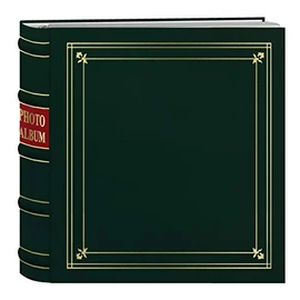 Pioneer Photo Albums 200-Pocket Ring Bound Hunter Green Bonded Leather with Gold Accents Cover Photo Album for 4 x 6-Inch Prints