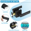 Plustool 6 Pack Matte Black Door Handles, Passage Door Levers