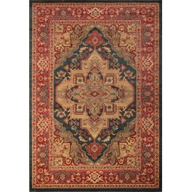 Momeni Rugs Ghazni Collection, Traditional Area Rug, 2' x 3', Navy Blue