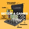 JJPRIME - Magnetic Travel Board Games Set of 4 Chess,