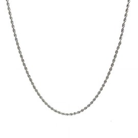 FZTN Jewelry Mens Twisted Rope Chains 18K White Gold Based Stainless Steel Link Chain Hip Hop Rapper Necklace for Teens Boys Wear Alone or with a Pendant 26 Inches