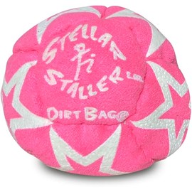DIRTBAG Stellar Staller Glow in The Dark 12-Panel Footbag Hacky Sack, Hand-Stitched, Synthetic Suede - Magenta