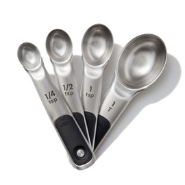 OXO Good Grips 4 Piece Stainless Steel Measuring Spoons with Magnetic Snaps