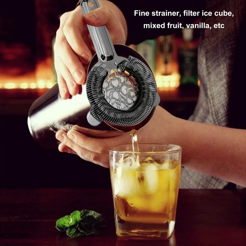 Cocktail Strainer Stainless Steel Gorgeous Glossy Bartending Ice Strainer for