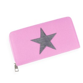 Gloop Wallet Purse with Star Pattern, light pink, Classic