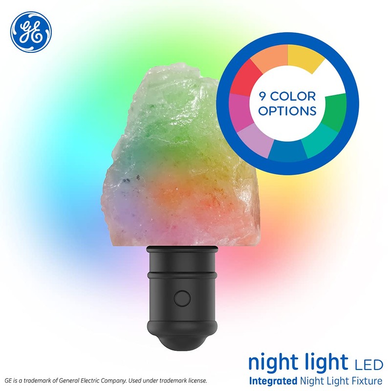 GE Lighting Himalayan Salt Lamp, LED Night Light, Color Changing,