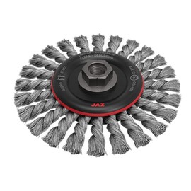 JAZ 32052 - 5" Standard Twist Knot Wire Wheel, 22 Knots, .020" Steel, 5/8"-11 Thread