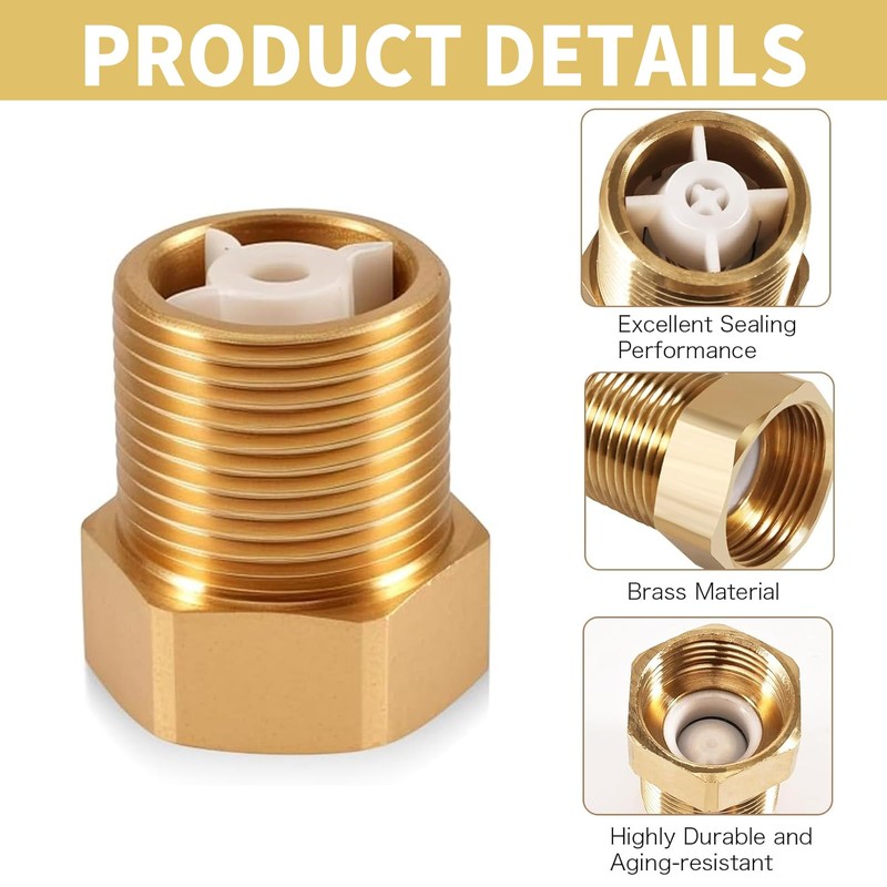 Pack of 2 3/4 Inch Brass Check Valve DN20 Thread