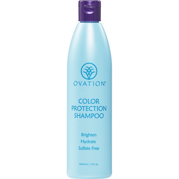 Ovation Hair Color Protection Shampoo - For Lasting Hair Color - 12 oz - Helps Brightens and Hydrates Colored Hair - For Color-Treated Hair - With Rice Bran, Avocado, Passionfruit Seed Oils