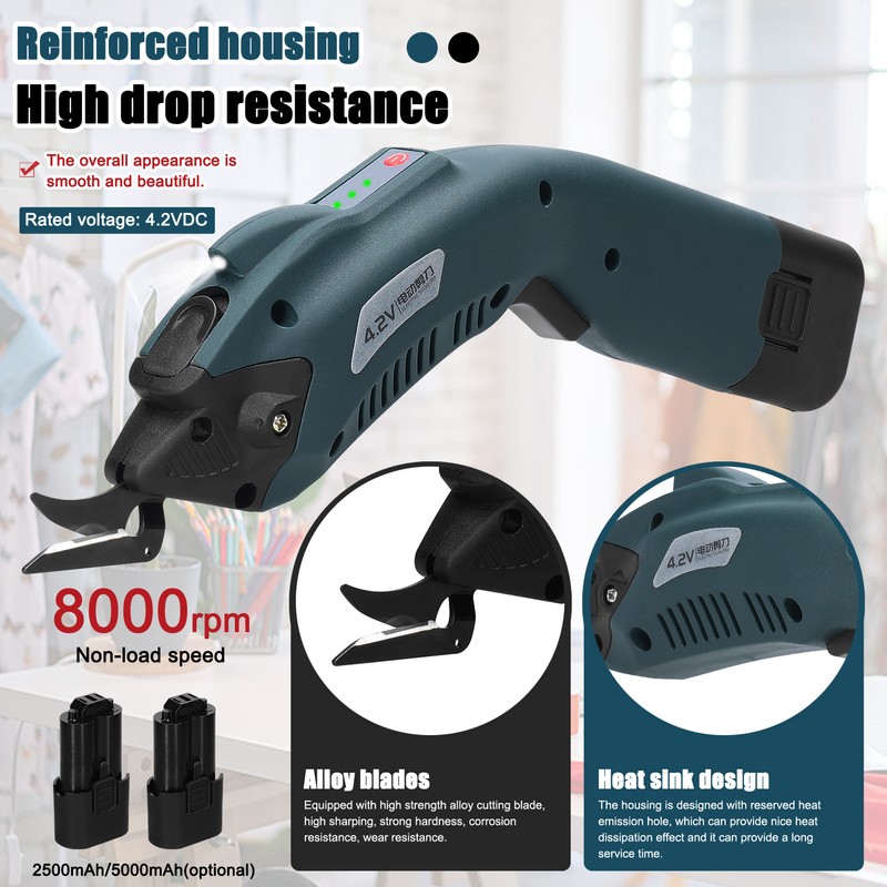 4.2V Electric Cloth Cutter High Speed Motor Portable Fabric Cutting