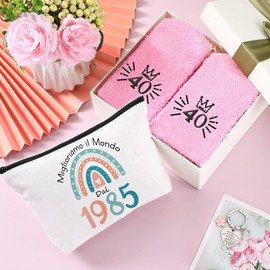 Jadive Geschenke für Frauen zum Geburtstag inklusive Kosmetiktasche für Frauen Socken und Schlüsselanhänger für Ehefrau Mutter Oma Tochter Schwester Freundin(40 Jahre alt)