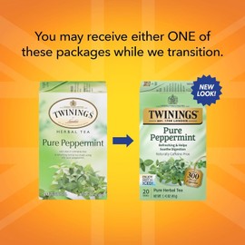 Twinings 2 Pack - Twinings Pure Peppermint Herbal Tea - 20 Count