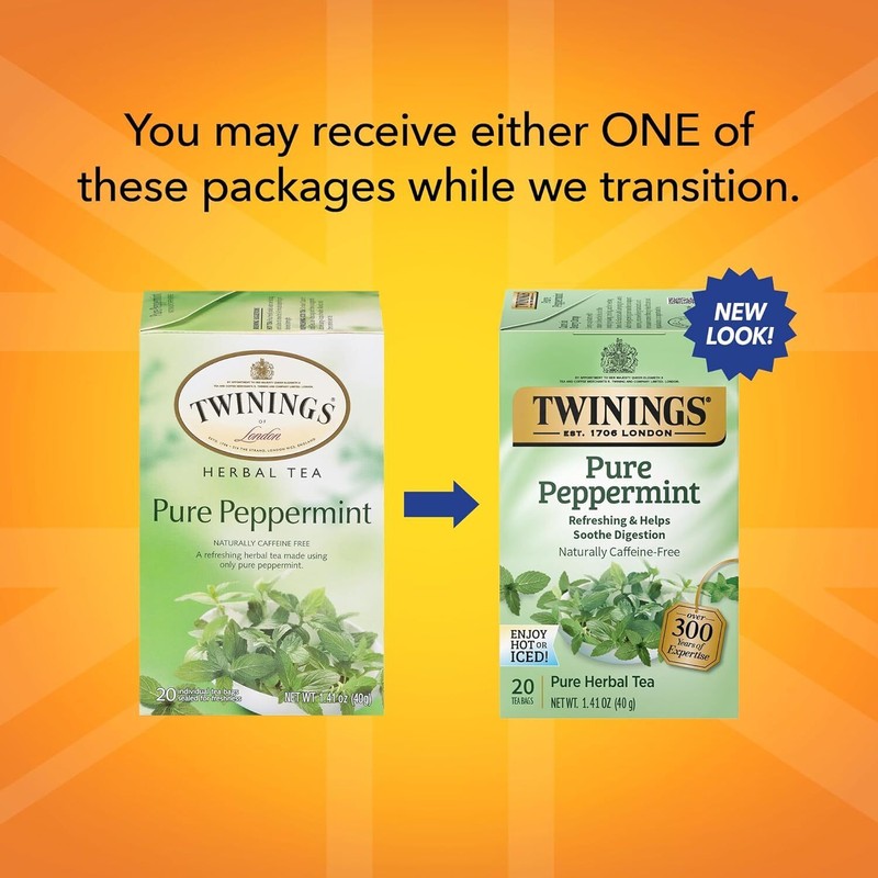Twinings 2 Pack - Twinings Pure Peppermint Herbal Tea -