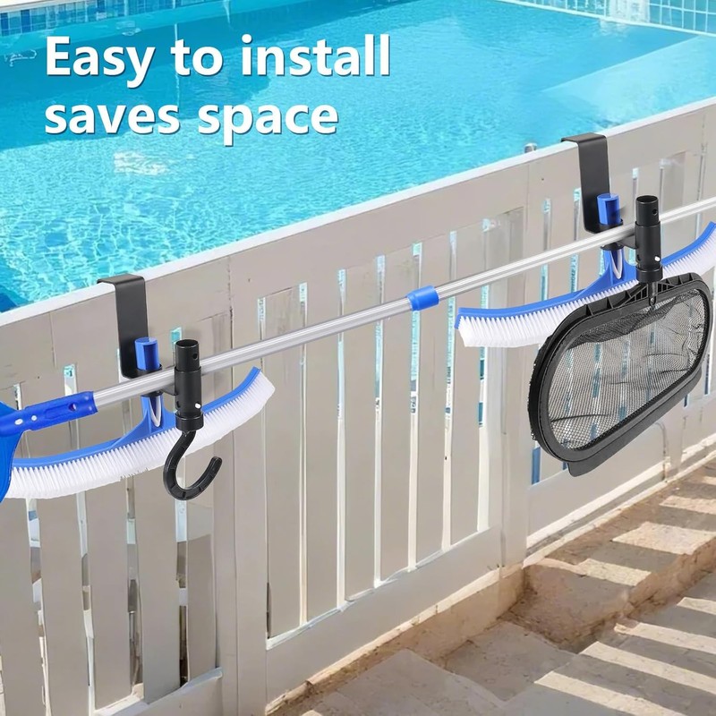 HEHIPLE 2 Pcs Pool Fence Hooks, Pool Tool Organizer, for