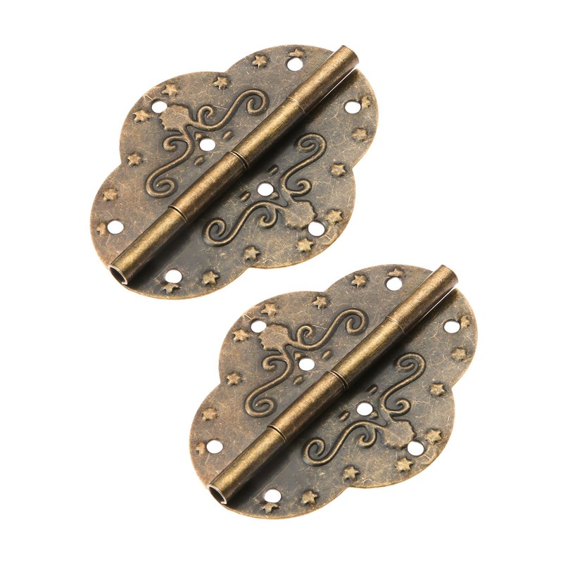 Dophee 2Pcs Antique Hinges 2.72"x2.09" Retro Style Antique Bronze Iron