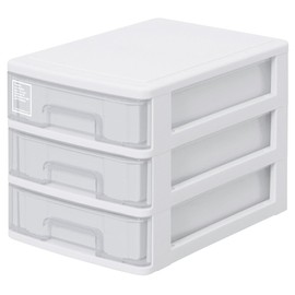 SANKO PLASTIC Small Storage Shelf, 3 Tiers, Silk, Width 7.2 x Depth 10.4 x Height 7.5 inches (18.2 x 26.5 x 19 cm), White