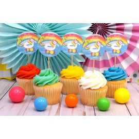 Unicorn Pool Party Birthday Party Thank You Sticker Labels, 40 2" Party Circle Stickers by AmandaCreation, Great for Party Favors, Envelope Seals & Goodie Bags