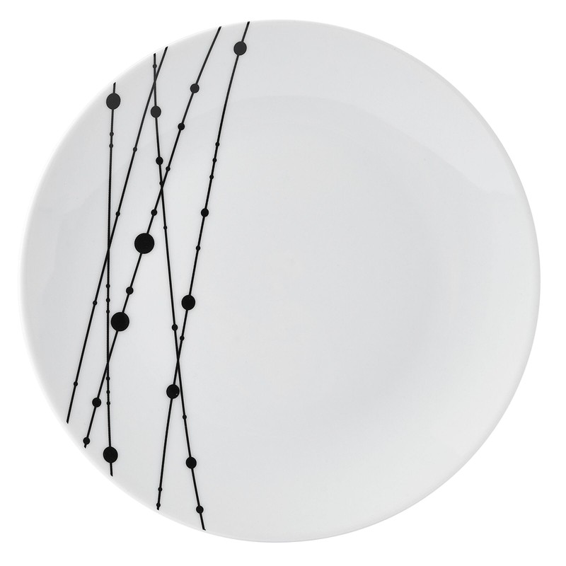 Studio Nova Linear Symphony 12 Piece Dinnerware Plate Bowl Set,