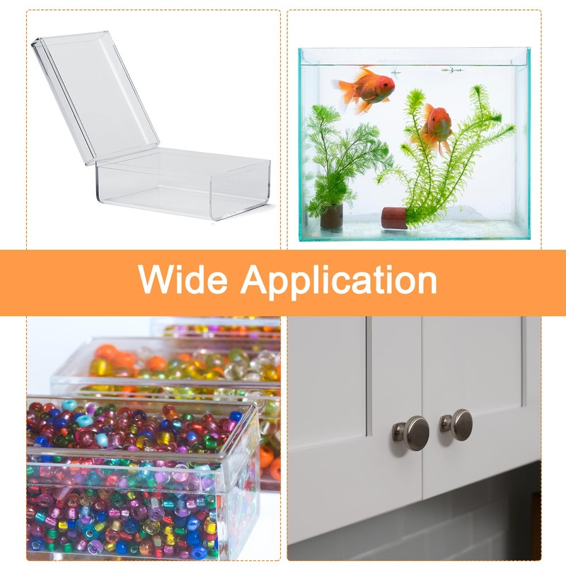 sourcing map 12Pcs Acrylic Hinges, 1.8 x 1.5 Inch Mini