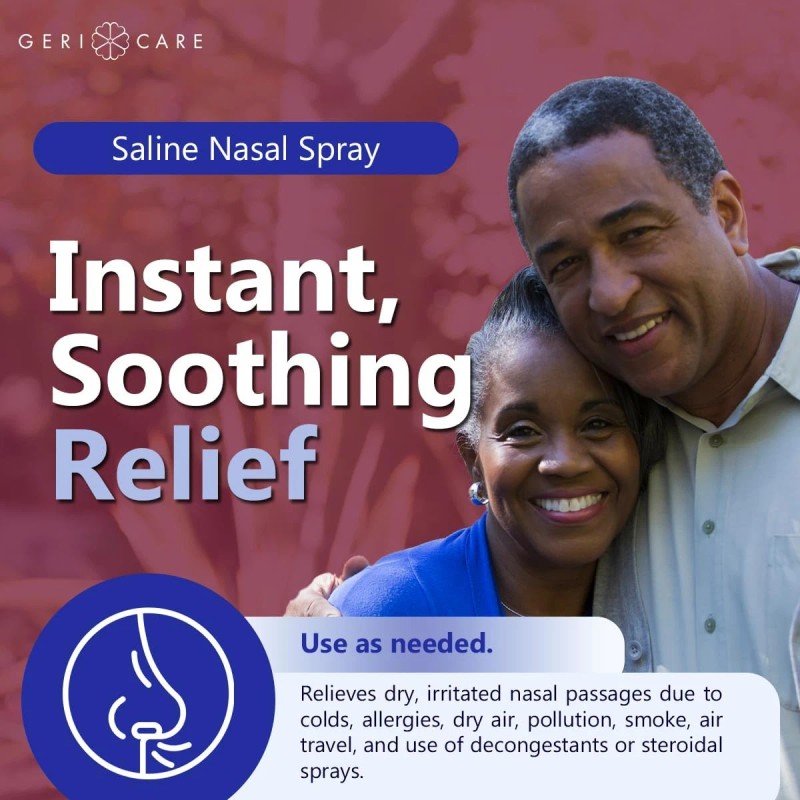 GeriCare Saline Nasal Spray 0.65% – Moisturizing Relief, 1.5oz (4