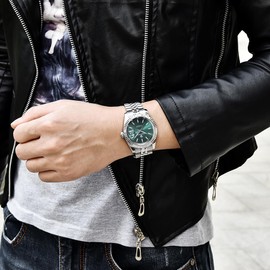Pagani Design Men's Automatic Watch Japanese Automatic Movement Classic Watch Sapphire Glass 100 Metres Waterproof Luminous Business Men's Watch, Steel green, Modern