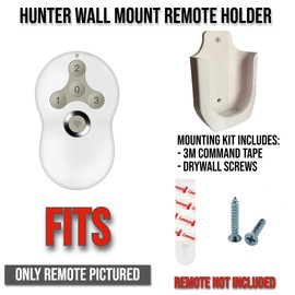 Ceiling Fan Remote Holder Wall Mount for Hunter 99122, 99123, 99600, RAN003, K0474-01, K0474-02, 27210 and Similar Remote Control Transmitters (Wall Mount)