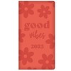 2025 Red Soft Touch Padded Cover Slim Wallet Diary Week