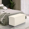 COSYLAND Ottoman Bench with Storage - 30x15x15in Folding Leather Ottoman,