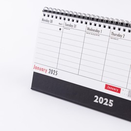 2025 Week to View Desktop Calendar Stand Up Spiral Bound Planner for Home Office and School Use 29cm x 15cm