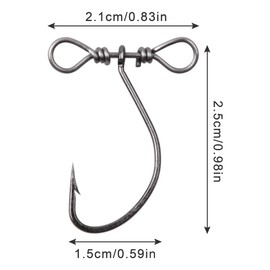 Drop Shot Fishing Hooks Swivels Without Twisting Line High Carbon Steel in-line Fish Hooks Drop Shot Rig Saltwater Freshwater Worm Hooks for Feeder Carp Fishing,Bass,Perch
