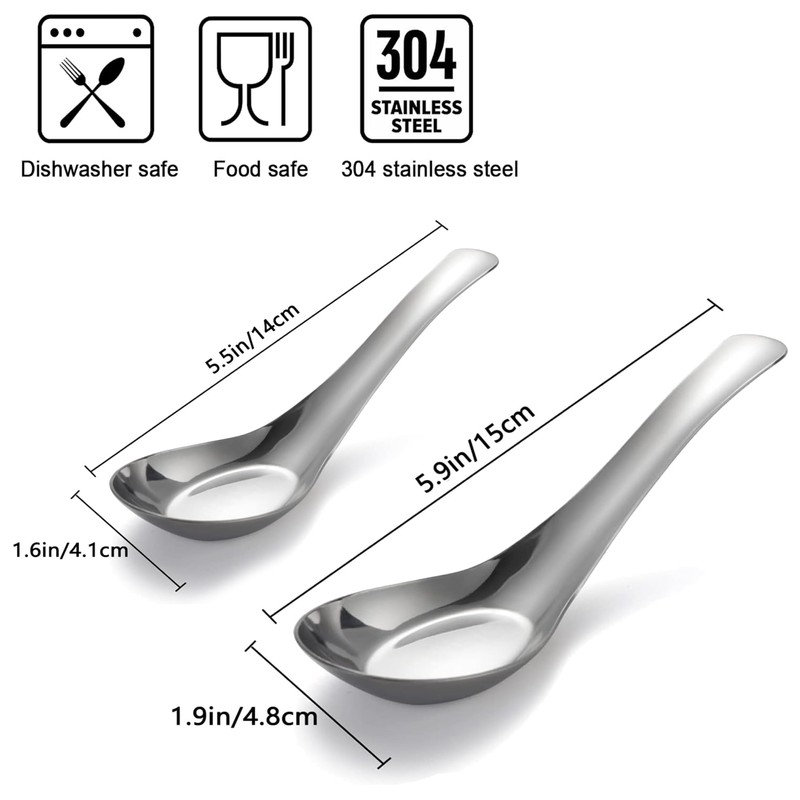 Comicfs Soup Spoons Set of 6, 304 Stainless Steel Dinner