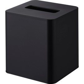 Yamazaki Compact Tissue Case Square Black W5.0 x D4.8 x H5.4 inches (W12.8 x D12.1 x H13.7 cm) Tower Tower Easy Access Tissue Cover 10055