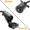 7 Way Blade to 7 Pin Round Trailer Adapter Plug