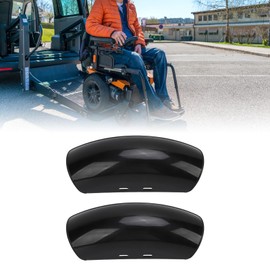 Electric Wheelchair Mudguards, Glossy Black Scratch resistive Wheelchair Splash Guard Replacement Parts Easy Installation Wheelchair Mudguards Set
