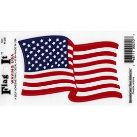 USA Waving Flag Decal for auto, Truck or Boat
