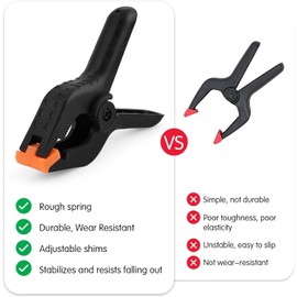 BREANIFULL 16 Pieces 4 Inch Nylon Spring Clamps Heavy Duty Spring Clips Clamps Plastic Heavy Duty Spring Clips Strong Grip Clips Backdrop Clamps for Crafts, Woodworking, Photography Studios, Outdoor