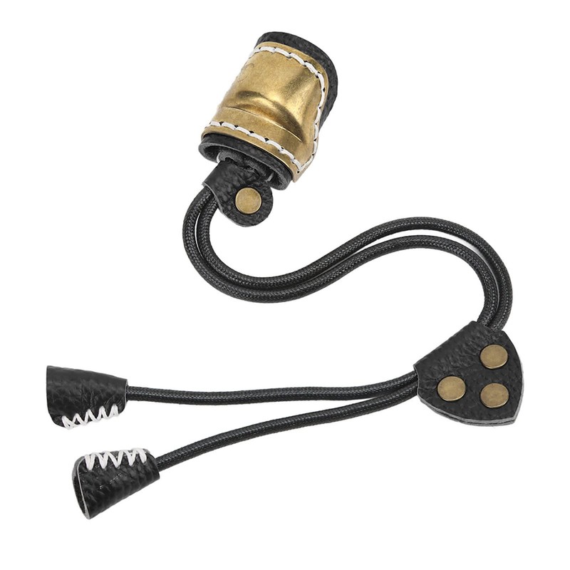 Bow Trigger Finger Archery Thumb Sleeve Brass Soft Leather Padded