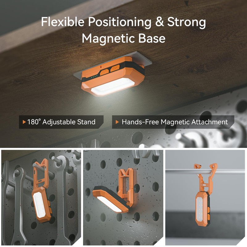 Rechargeable LED Work Light Cordless, 3000K-6500K CCT 500 Lumen, 40Hour