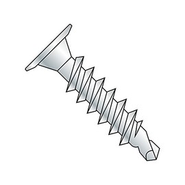 Small Parts 1232KWAF Steel Self-Drilling Screw, Zinc Plated Finish, Wafer Head, Phillips Drive, #3 Drill Point, #12-14 Thread Size, 2" Length (Pack of 25)