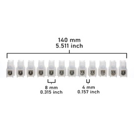 AUKENIEN 10A Electrical Connector Blocks 10 Amp 12 Way White Terminal Block Strip Electric Wire Connectors Choc Blocks Connecting for Wiring Cable (Pack of 2)
